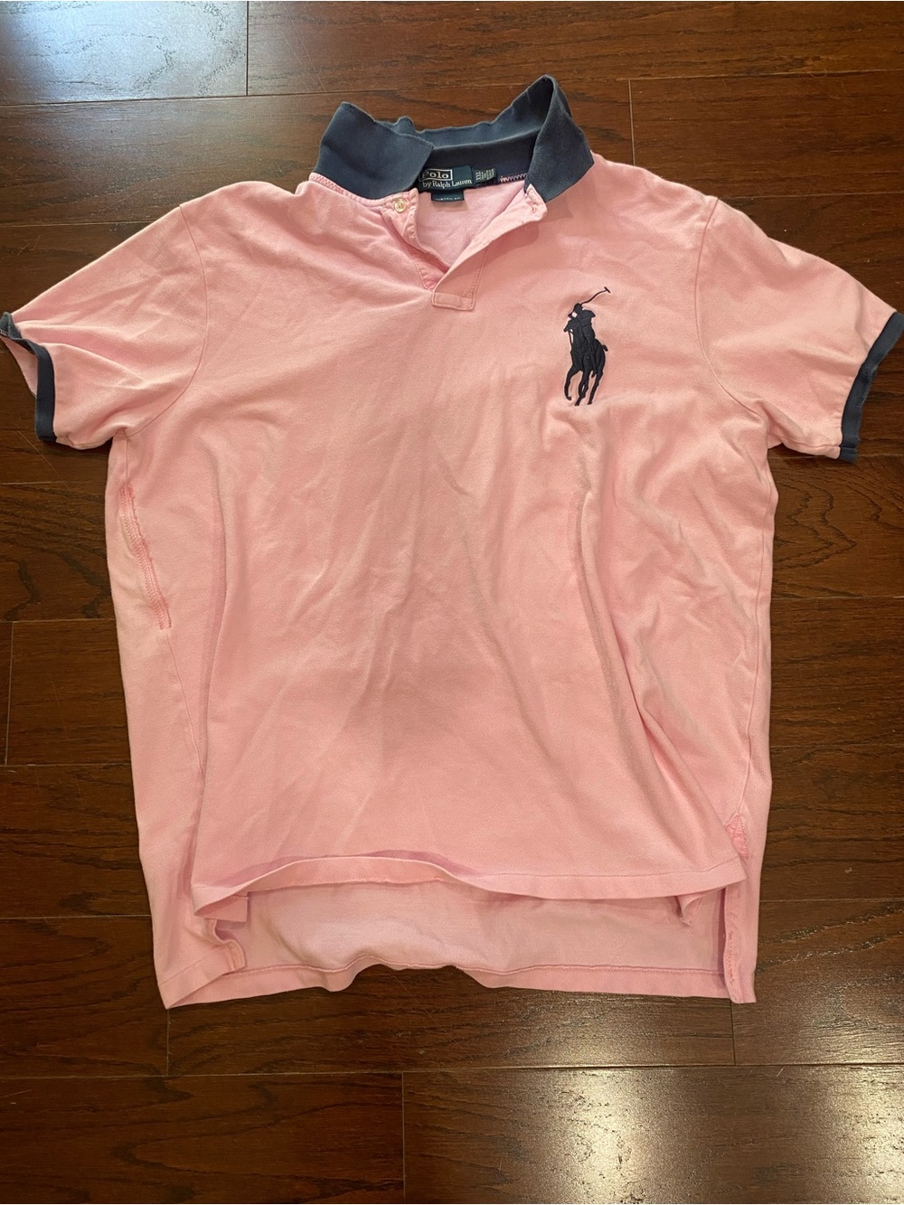 Polo Ralph Lauren Pink Navy Big Pony Polo XXL Short Sleeve Mens Shirt